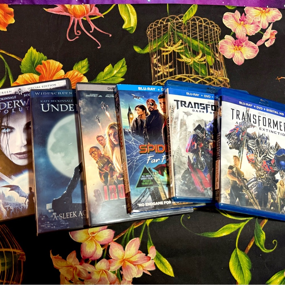 Blu Ray + Dvd Lot Bundle Excellent Condition Spiderman Ironman Transformers etc